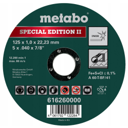 Tarcza do metalu 125x22,2mm INOX METABO 616260000