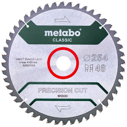 Piła tarczowa do drewna Metabo 254 x 30 mm widia 48 zębów ukośnica kapówka