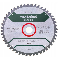 Piła tarczowa do drewna Metabo 254 x 30 mm widia 48 zębów ukośnica kapówka